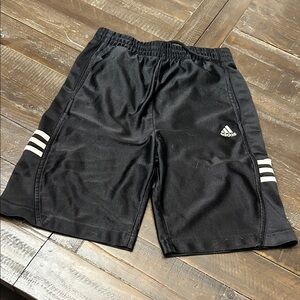 Adidas Black Shorts with White Stripes